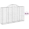 vidaXL kaarekujulised gabioonkorvid 20 tk, 200x30x120/140 cm, raud