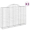 vidaXL kaarekujulised gabioonkorvid 3 tk, 200x30x140/160 cm, raud