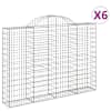 vidaXL kaarekujulised gabioonkorvid 6 tk, 200x30x140/160 cm, raud
