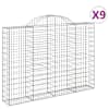 vidaXL kaarekujulised gabioonkorvid 9 tk, 200x30x140/160 cm, raud