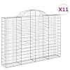 vidaXL kaarekujulised gabioonkorvid 11 tk, 200x30x140/160 cm, raud