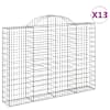 vidaXL kaarekujulised gabioonkorvid 13 tk, 200x30x140/160 cm, raud