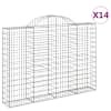 vidaXL kaarekujulised gabioonkorvid 14 tk, 200x30x140/160 cm, raud