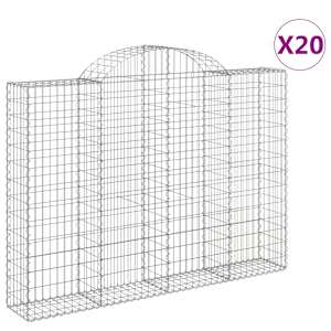 Klenuté gabionové koše 20ks 200x30x140/160cm pozinkované železo - obrázek 2