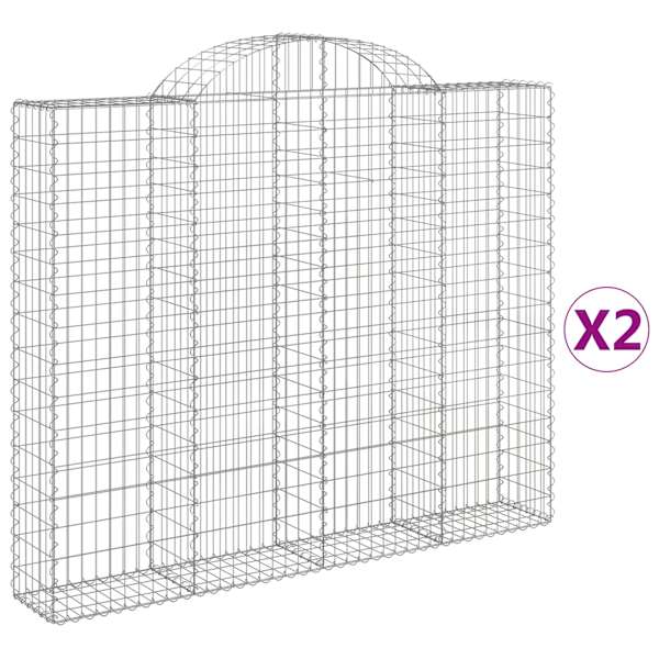 vidaXL kaarekujulised gabioonkorvid 2 tk, 200x30x160/180 cm, raud