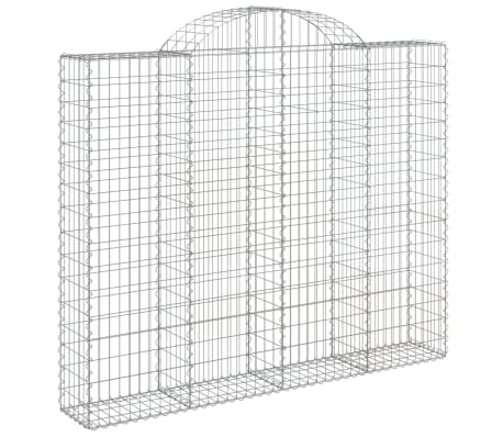 vidaXL I&scaron;lenkti gabiono krep&scaron;iai, 2vnt., 200x30x160/180cm, geležis