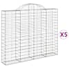 vidaXL kaarekujulised gabioonkorvid 5 tk, 200x30x160/180 cm, raud