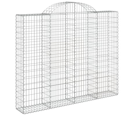 vidaXL Išlenkti gabiono krepšiai, 5vnt., 200x30x160/180cm, geležis