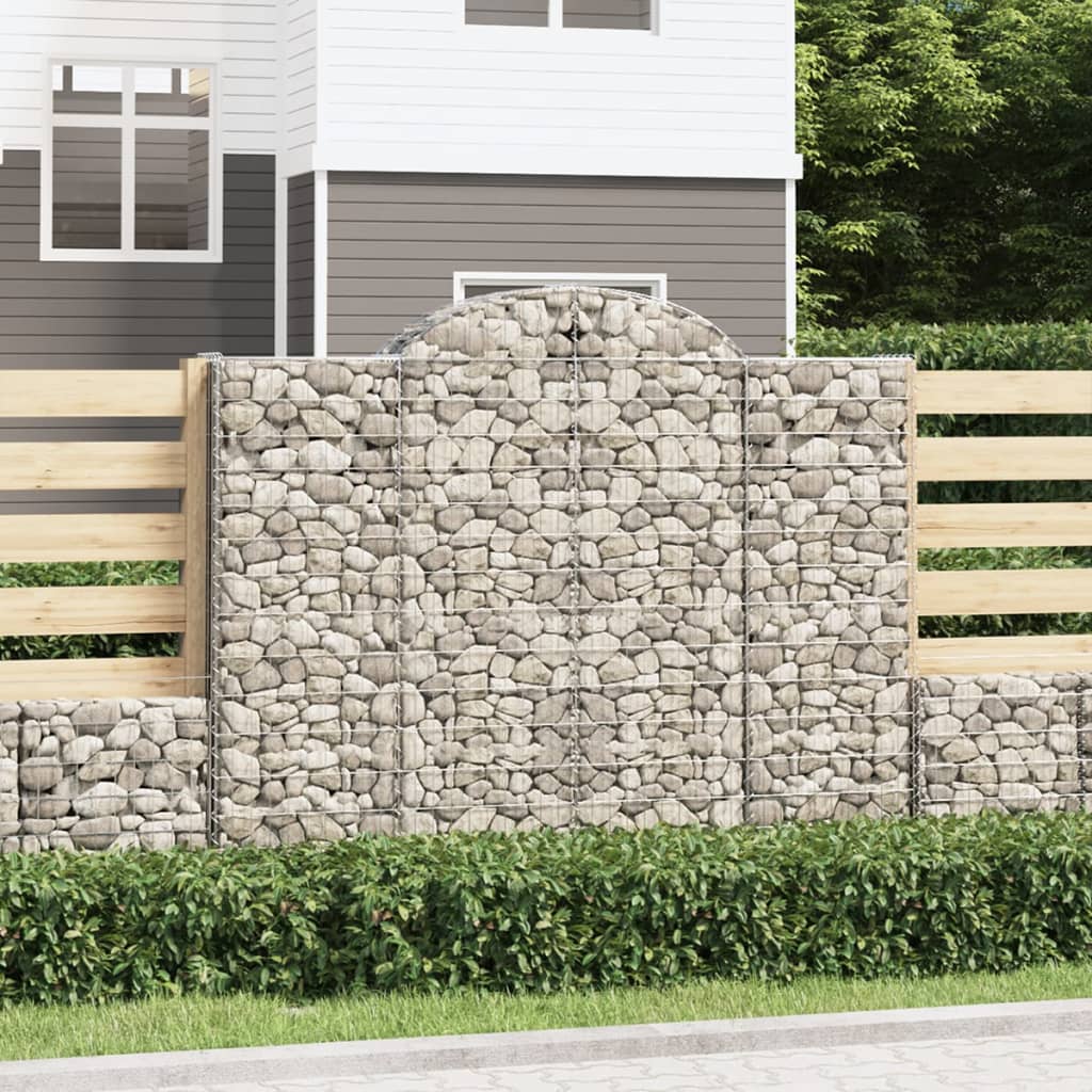 vidaXL Coșuri gabion arcuite 6 buc, 200x30x160/180 cm, fier galvanizat