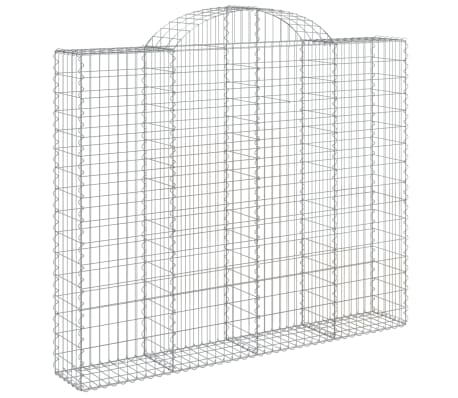 vidaXL Išlenkti gabiono krepšiai, 8vnt., 200x30x160/180cm, geležis