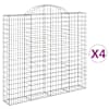 vidaXL kaarekujulised gabioonkorvid 4 tk, 200x30x180/200 cm, raud