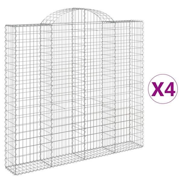 vidaXL kaarekujulised gabioonkorvid 4 tk, 200x30x180/200 cm, raud
