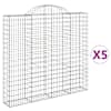 vidaXL kaarekujulised gabioonkorvid 5 tk, 200x30x180/200 cm, raud