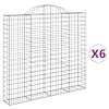 vidaXL kaarekujulised gabioonkorvid 6 tk, 200x30x180/200 cm, raud