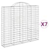 vidaXL kaarekujulised gabioonkorvid 7 tk, 200x30x180/200 cm, raud