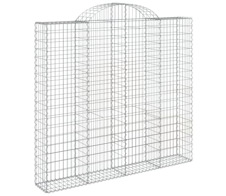 vidaXL Συρματοκιβώτια Τοξωτά 9 τεμ. 200x30x180/200 εκ. Γαλβαν. Ατσάλι