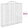 vidaXL kaarekujulised gabioonkorvid 14 tk, 200x30x180/200 cm, raud