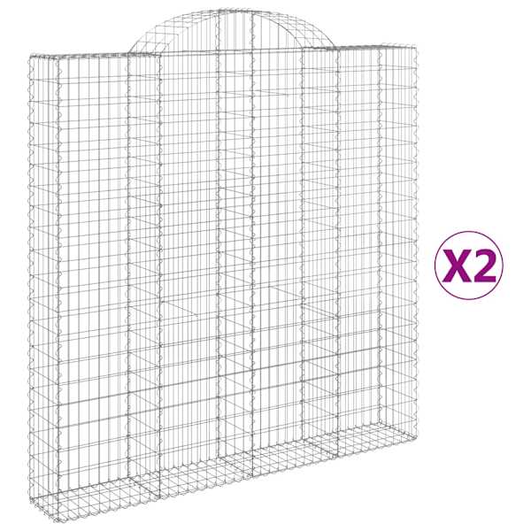 vidaXL kaarekujulised gabioonkorvid 2 tk, 200x30x200/220 cm, raud