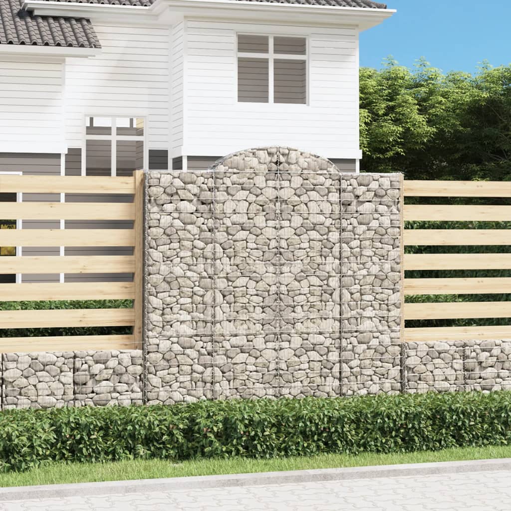 vidaXL Coșuri gabion arcuite 3 buc. 200x30x200/220 cm fier galvanizat