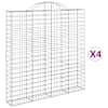 vidaXL kaarekujulised gabioonkorvid 4 tk, 200x30x200/220 cm, raud