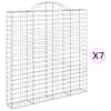 vidaXL kaarekujulised gabioonkorvid 7 tk, 200x30x200/220 cm, raud