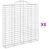 vidaXL kaarekujulised gabioonkorvid 8 tk, 200x30x200/220 cm, raud