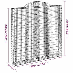 Klenuté gabionové koše 14ks 200x30x200/220cm pozinkované železo - obrázek 6