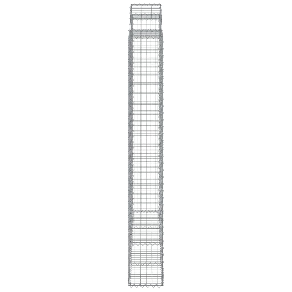 Coșuri gabion arcuite, 2 buc 200x30x220/240cm, fier galvanizat