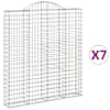 vidaXL kaarekujulised gabioonkorvid 7 tk, 200x30x220/240 cm, raud