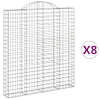 vidaXL kaarekujulised gabioonkorvid 8 tk, 200x30x220/240 cm, raud