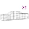 vidaXL kaarekujulised gabioonkorvid 4 tk, 200x50x40/60 cm, raud