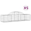 vidaXL kaarekujulised gabioonkorvid 5 tk, 200x50x40/60 cm, raud