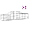 vidaXL kaarekujulised gabioonkorvid 6 tk, 200x50x40/60 cm, raud