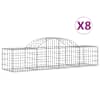 vidaXL kaarekujulised gabioonkorvid 8 tk, 200x50x40/60 cm, raud