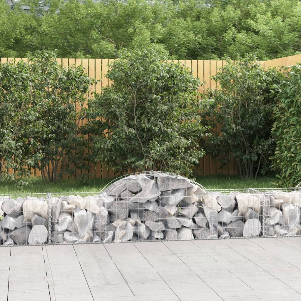 vidaXL Coșuri gabion arcuite 9 buc, 200x50x40/60 cm, fier galvanizat