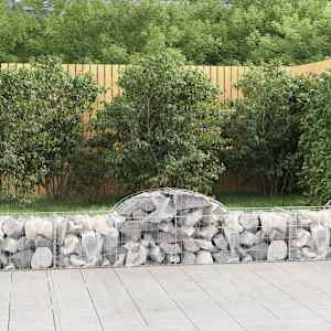 Obokane gabion košare 9 kosov 200x50x40/60 cm pocinkano železo