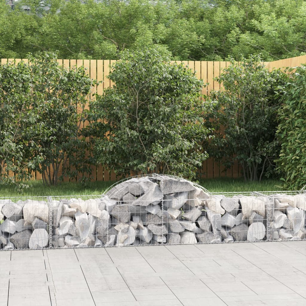 vidaXL Coșuri gabion arcuite 10 buc, 200x50x40/60 cm, fier galvanizat