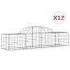 vidaXL kaarekujulised gabioonkorvid 12 tk, 200x50x40/60 cm, raud