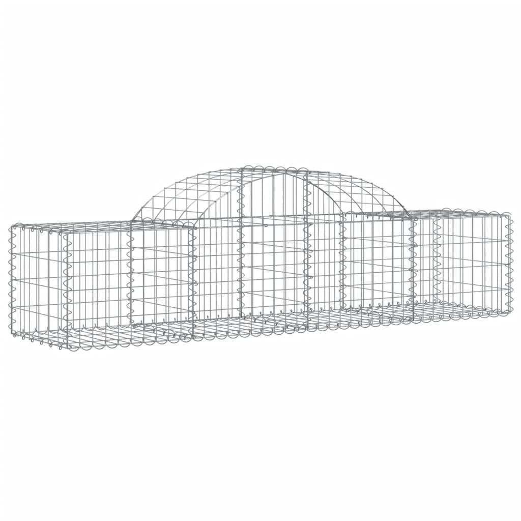 vidaXL Schanskorven 14 st gewelfd 200x50x40/60 cm gegalvaniseerd ijzer afbeelding