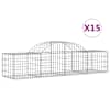 vidaXL kaarekujulised gabioonkorvid 15 tk, 200x50x40/60 cm, raud