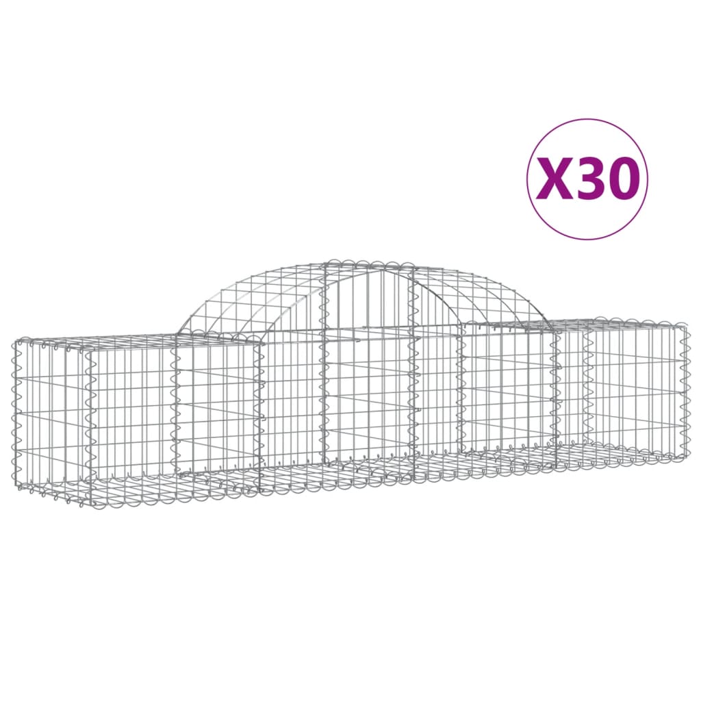 vidaXL Schanskorven 30 st gewelfd 200x50x40/60 cm ijzer