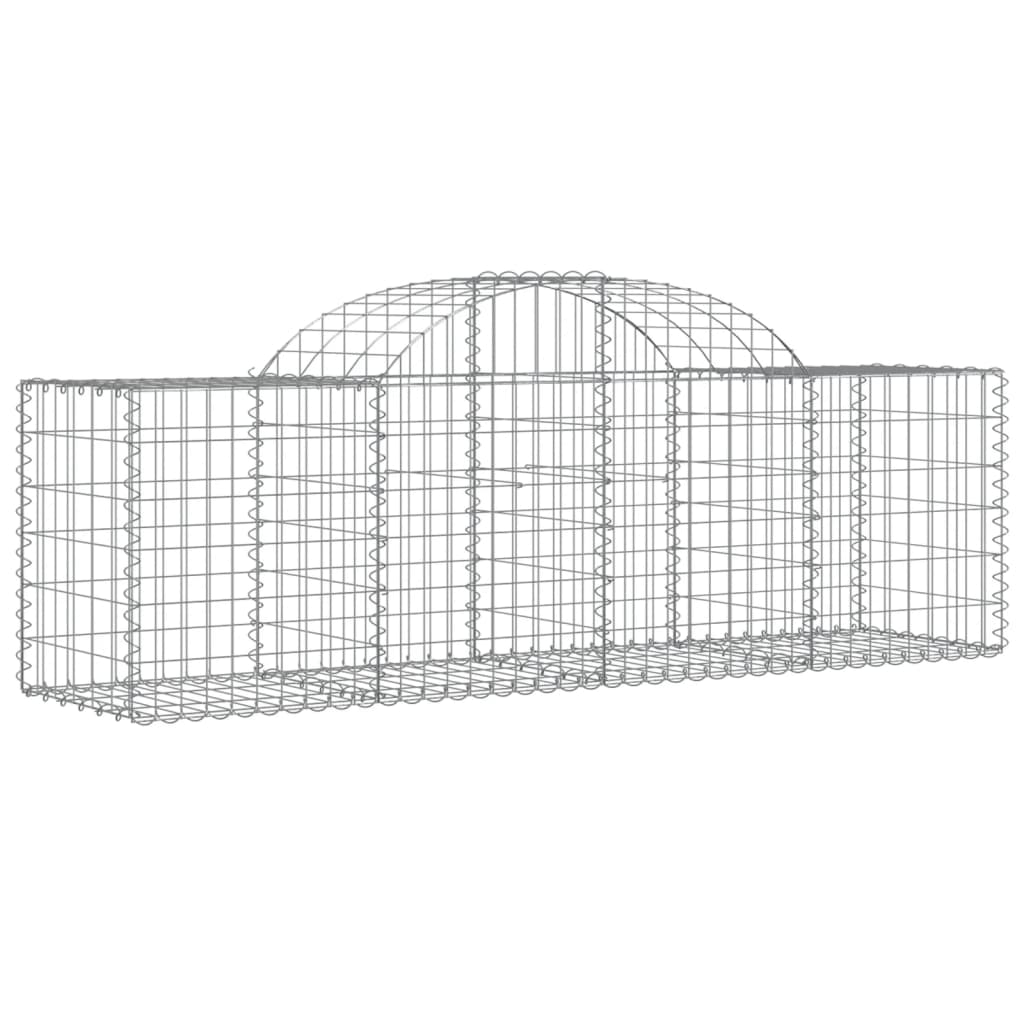 vidaXL Schanskorven 2 st gewelfd 200x50x60/80 cm gegalvaniseerd ijzer afbeelding