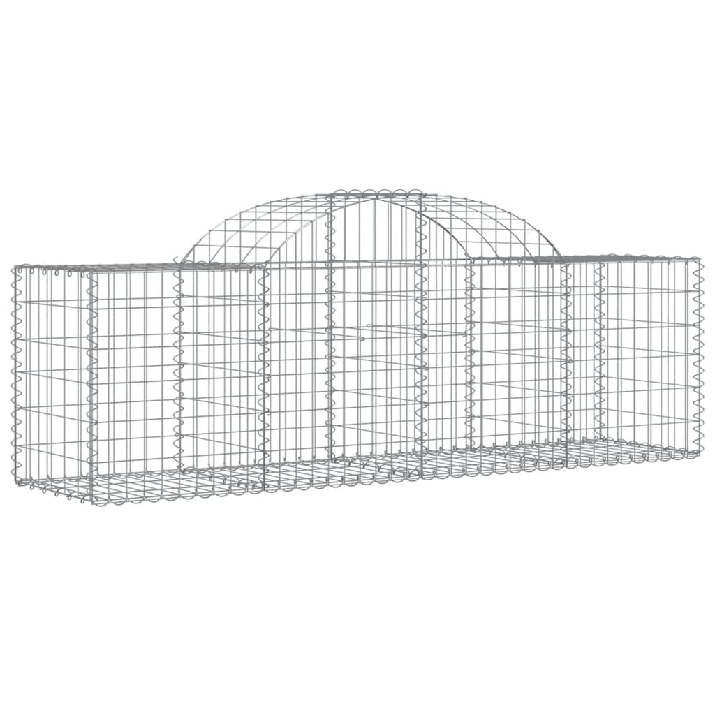 vidaXL Schanskorven 4 st gewelfd 200x50x60/80 cm gegalvaniseerd ijzer afbeelding