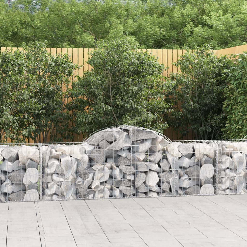 vidaXL Coșuri gabion arcuite 4 buc, 200x50x60/80 cm, fier galvanizat