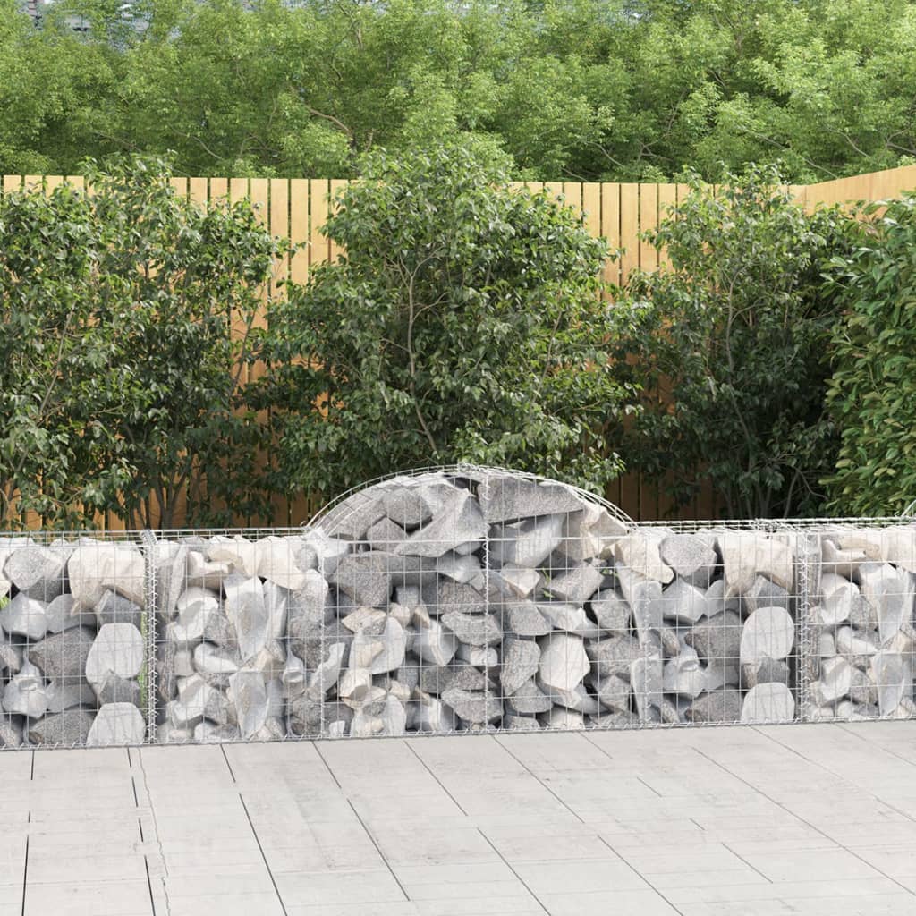 vida XL Gabionen mit Hochbogen 6 Stk. 200x 50x 60/80 cm Verzinktes Eisen