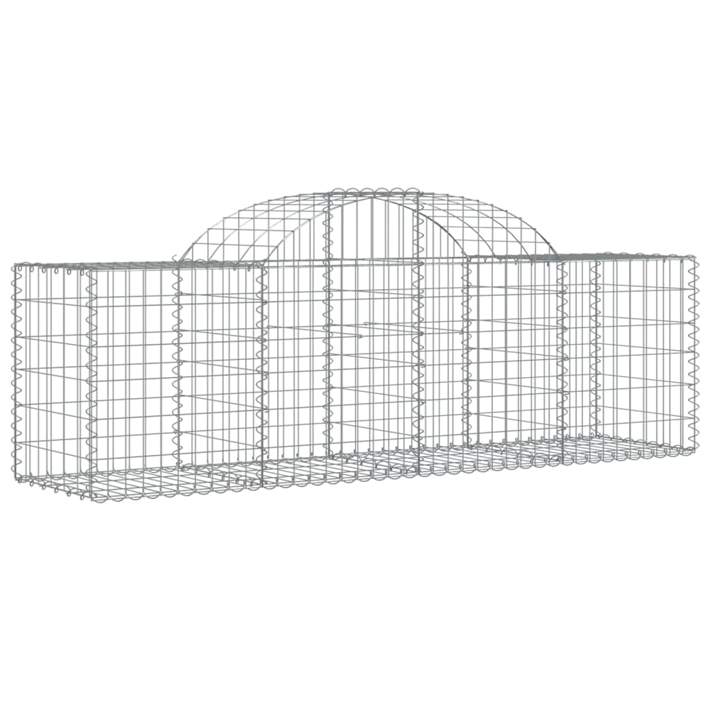 vidaXL Schanskorven 8 st gewelfd 200x50x60/80 cm gegalvaniseerd ijzer afbeelding