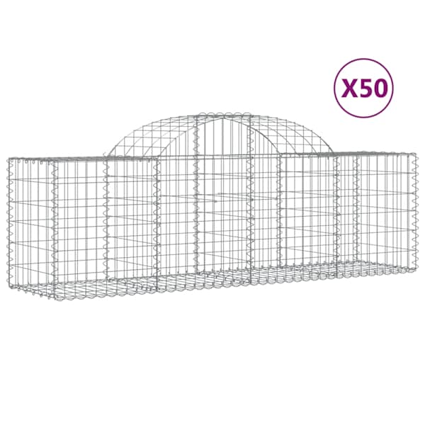 vidaXL kaarekujulised gabioonkorvid 50 tk, 200x50x60/80 cm, raud