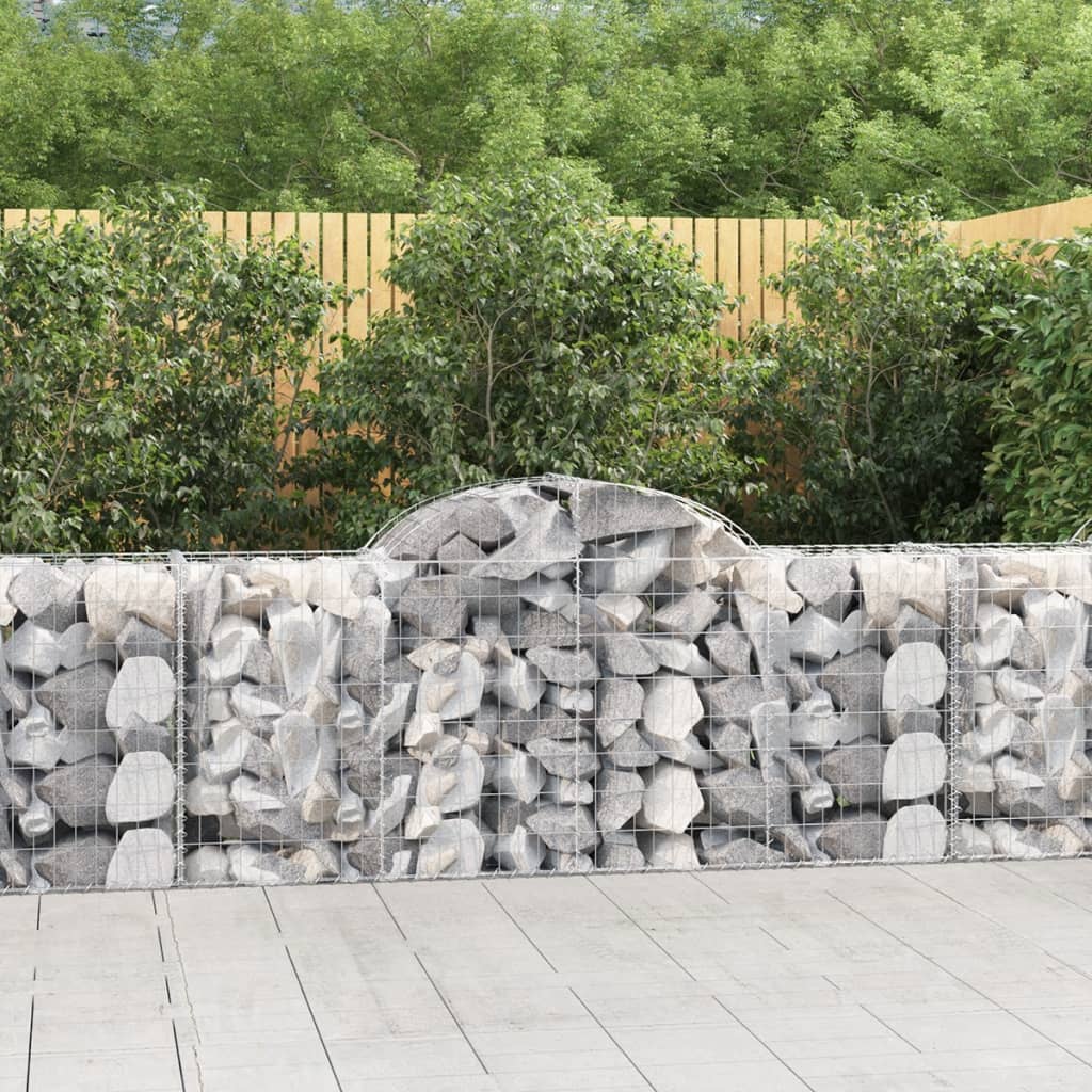 3 db íves horganyzott vas gabion kosár 200x50x80/100 cm