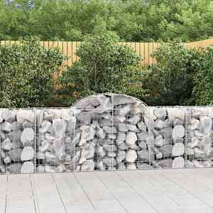Obokane gabion košare 3 kosi 200x50x80/100 cm pocinkano železo