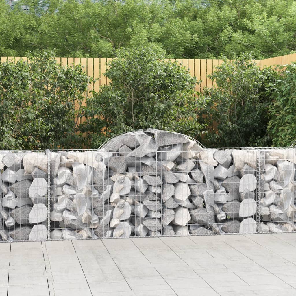 vidaXL Coșuri gabion arcuite 4 buc, 200x50x80/100 cm, fier galvanizat